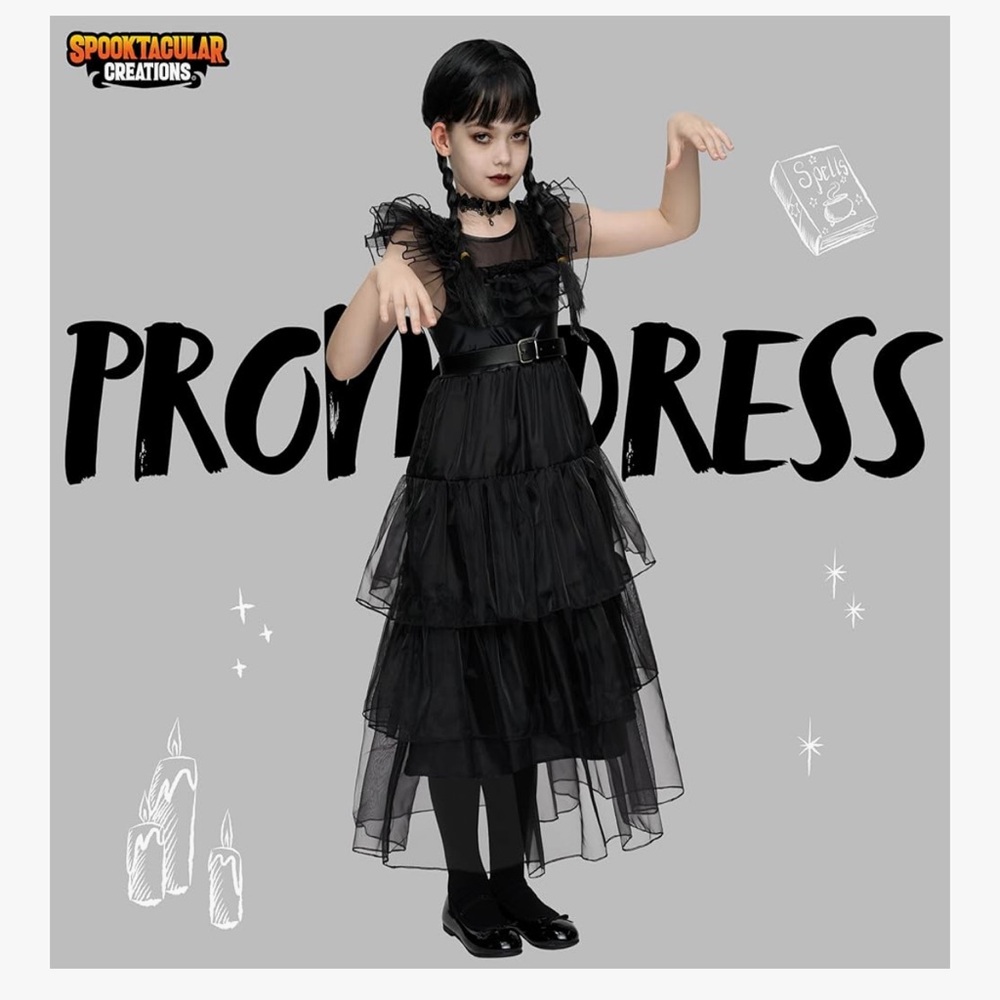 Spooktacular Creations Black Gothic Kids Costume Dress